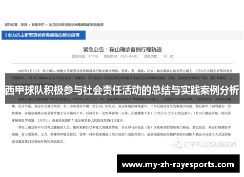 西甲球队积极参与社会责任活动的总结与实践案例分析 西甲球队积极参与社会责任活动的总结与实践案例分析
